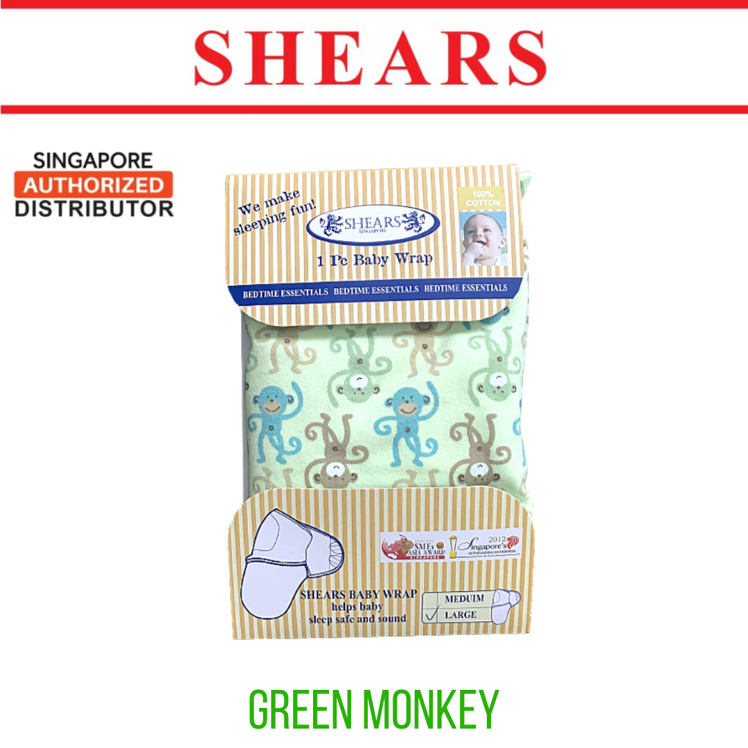 SHEARS Baby Wrap L SIZE Suit for 6 to 12 MONTHS GREEN MONKEY