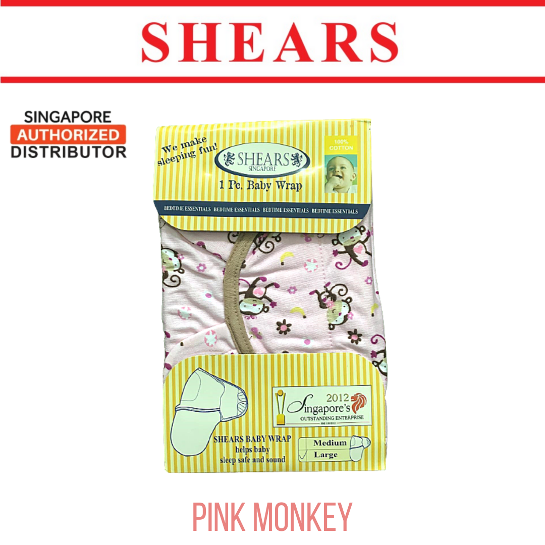 SHEARS Baby Wrap L SIZE Suit for 6 to 12 MONTHS PINK MONKEY