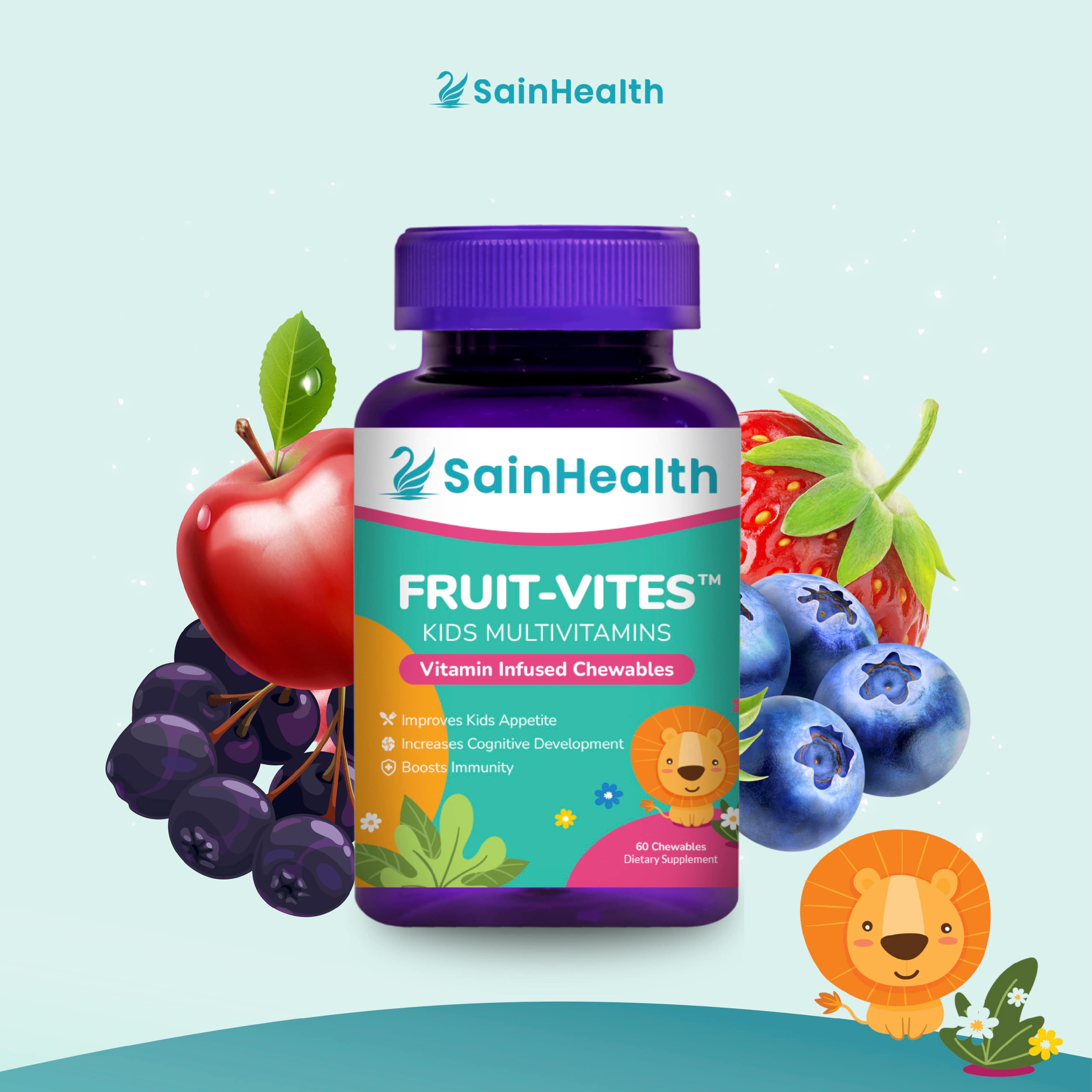Sain Health Fruit-Vites™ Kids Multivitamins Vitamin Infused Chewables