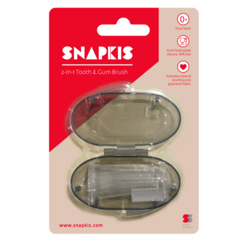 Snapkis 2-in-1 Tooth & Gum Brush - Grey