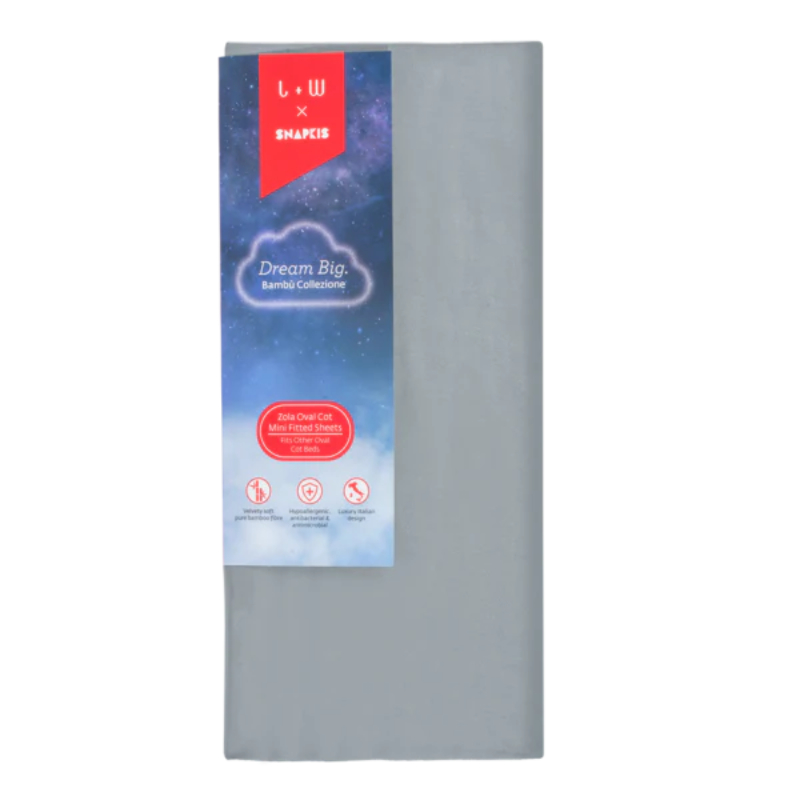Snapkis Bambu Zola Cot Bed Fitted Sheets - Blue (Buy 1 Get 1 Free)