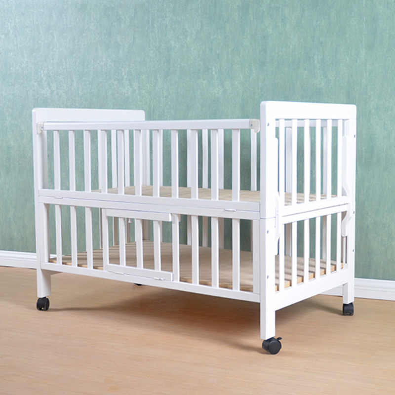 MoMoBeBe Wooden Baby Cribs White 4in1 with extension 0-6 years old