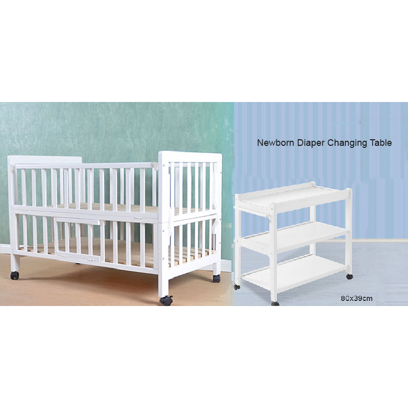 MoMoBeBe Wooden Baby Cribs White 4in1 with extension 0-6 years old