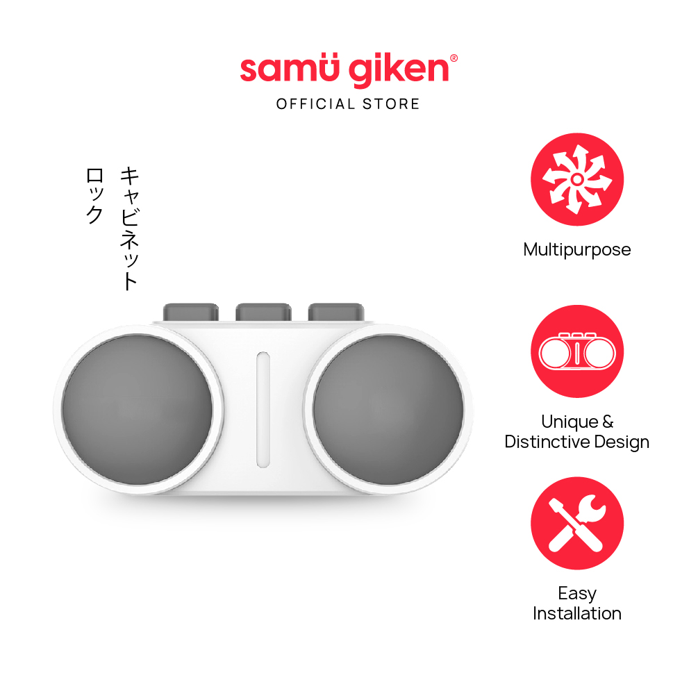 Samu Giken Safety Lock, Cabinet Lock - Grey White