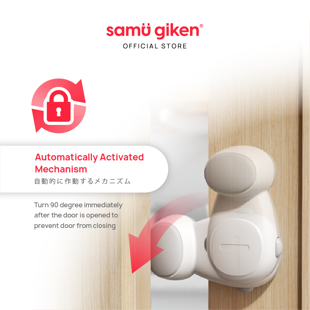 Samu Giken 4216 Safety Lock, Door Stopper - Grey White