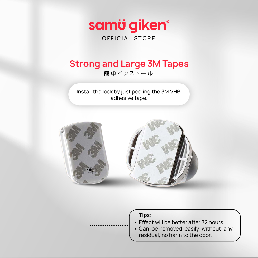 Samu Giken 4112 Safety Lock, Sliding Window Lock - Grey White