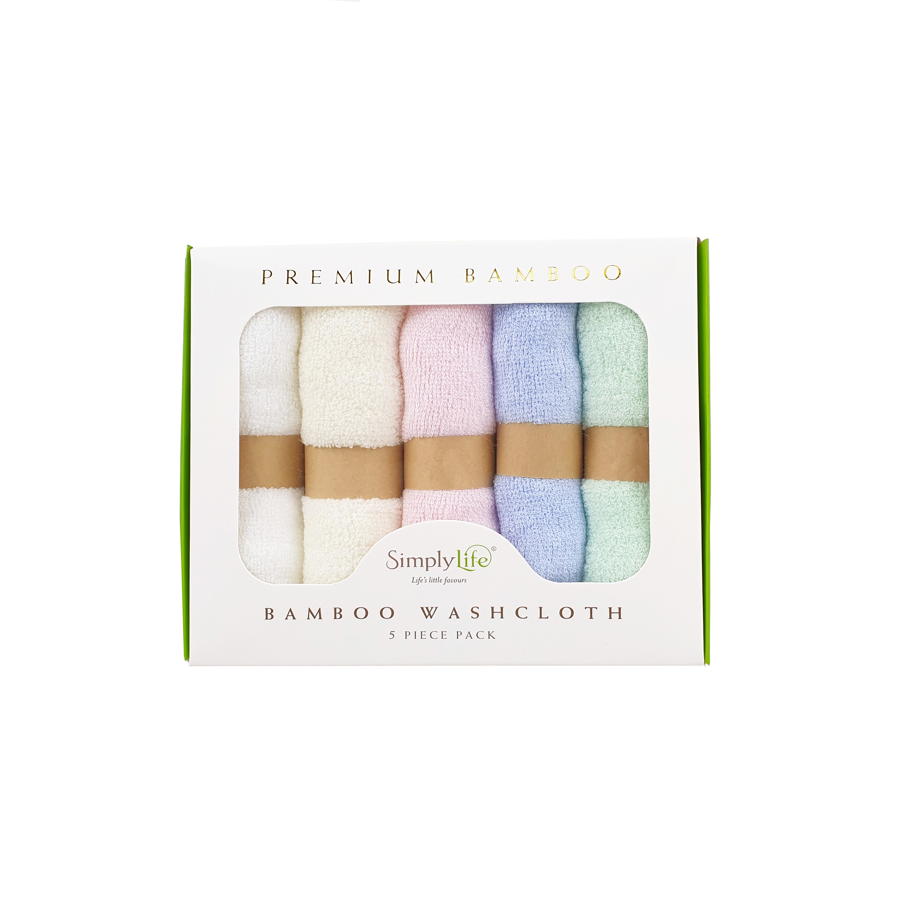 baby-fair Simply Life Premium Bamboo Wash Face Cloth (5pcs/Set)