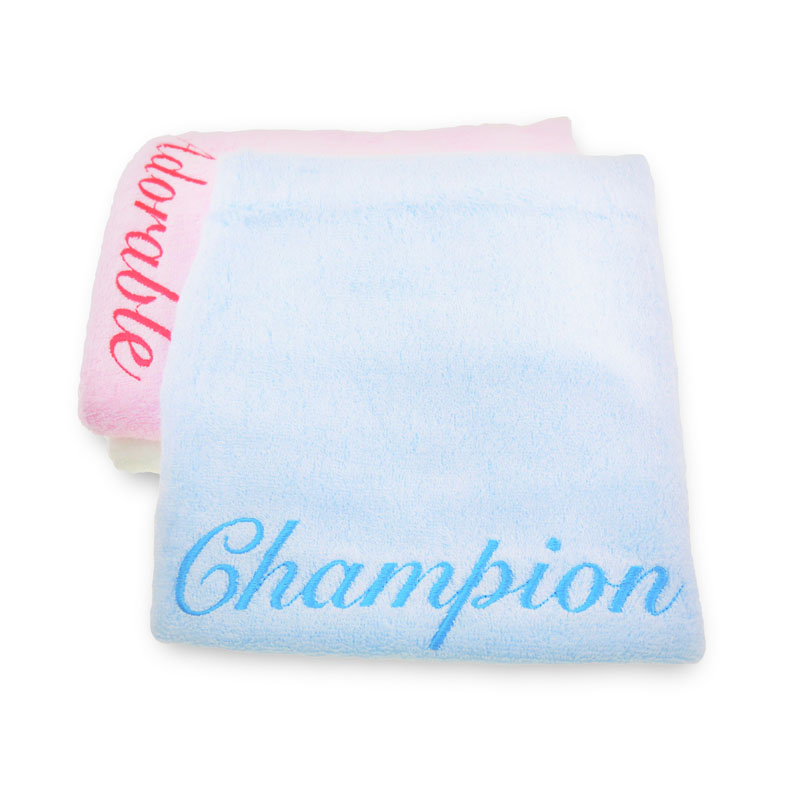 [Bundle of 2] Simply Life - Champion Embroidery Premium Bamboo Towel (12cm x 60cm) Blue (SLTW-288CB)