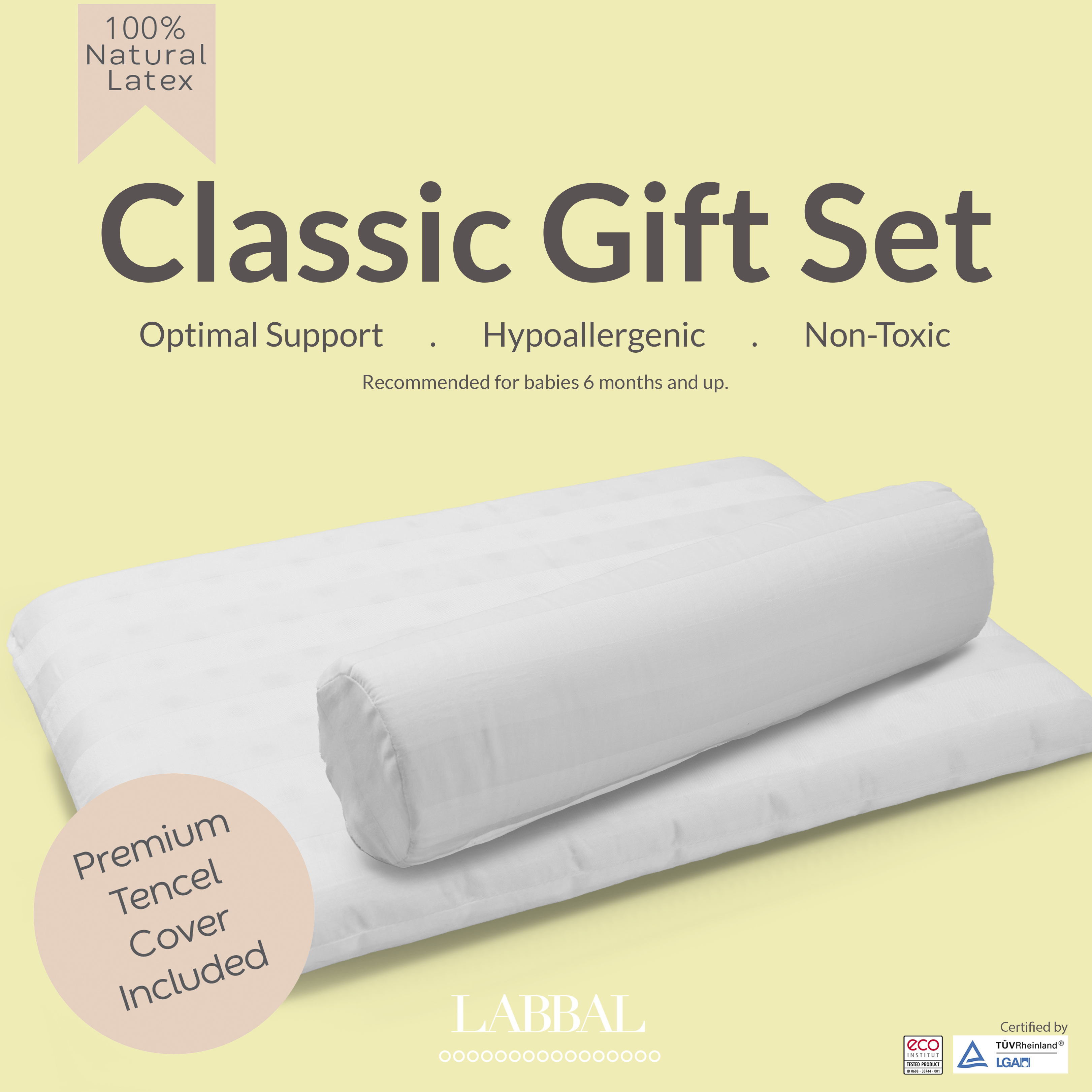 baby-fair Labbal Baby Pillow and Bolster Set