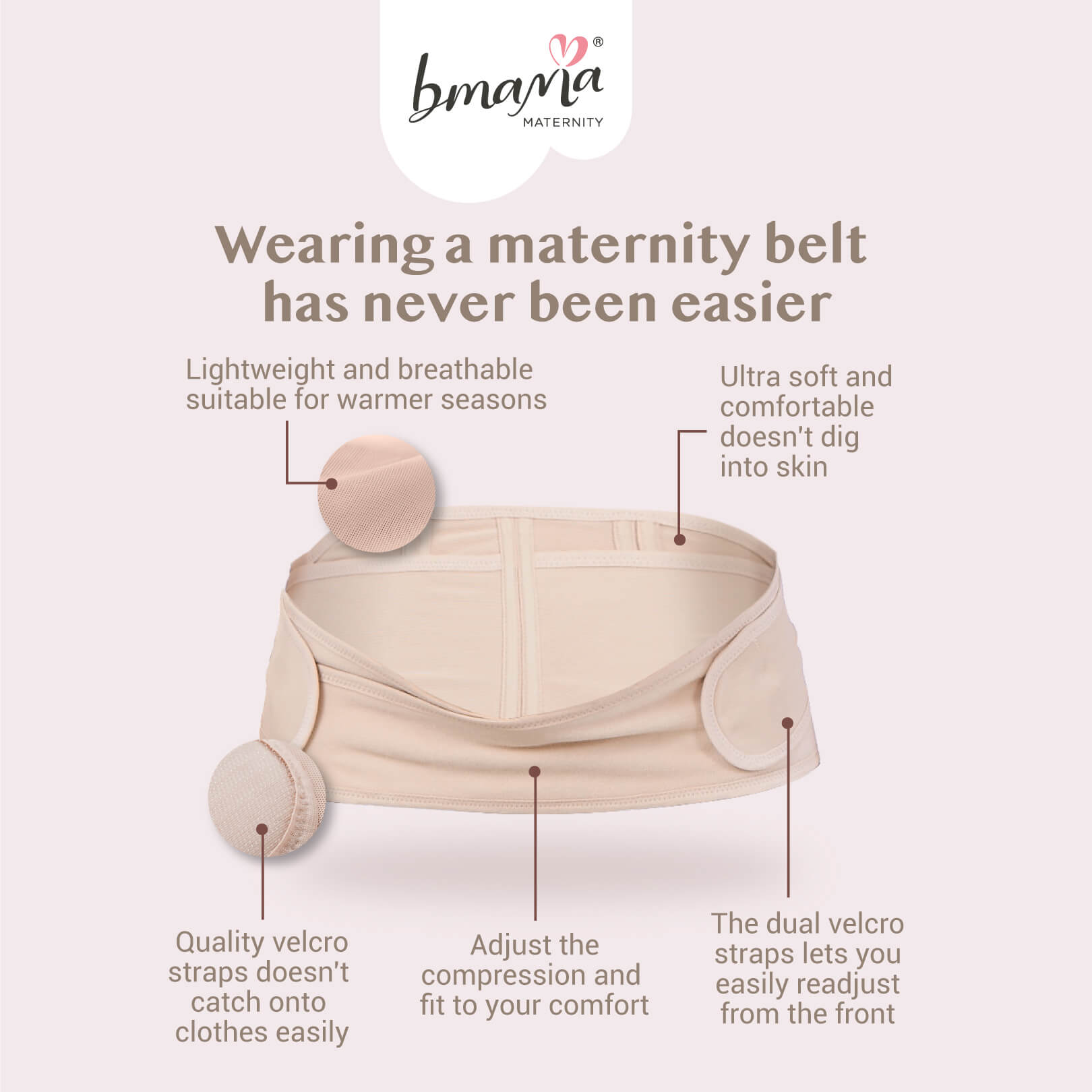 Bmama Premium Maternity Support Belt - Beige