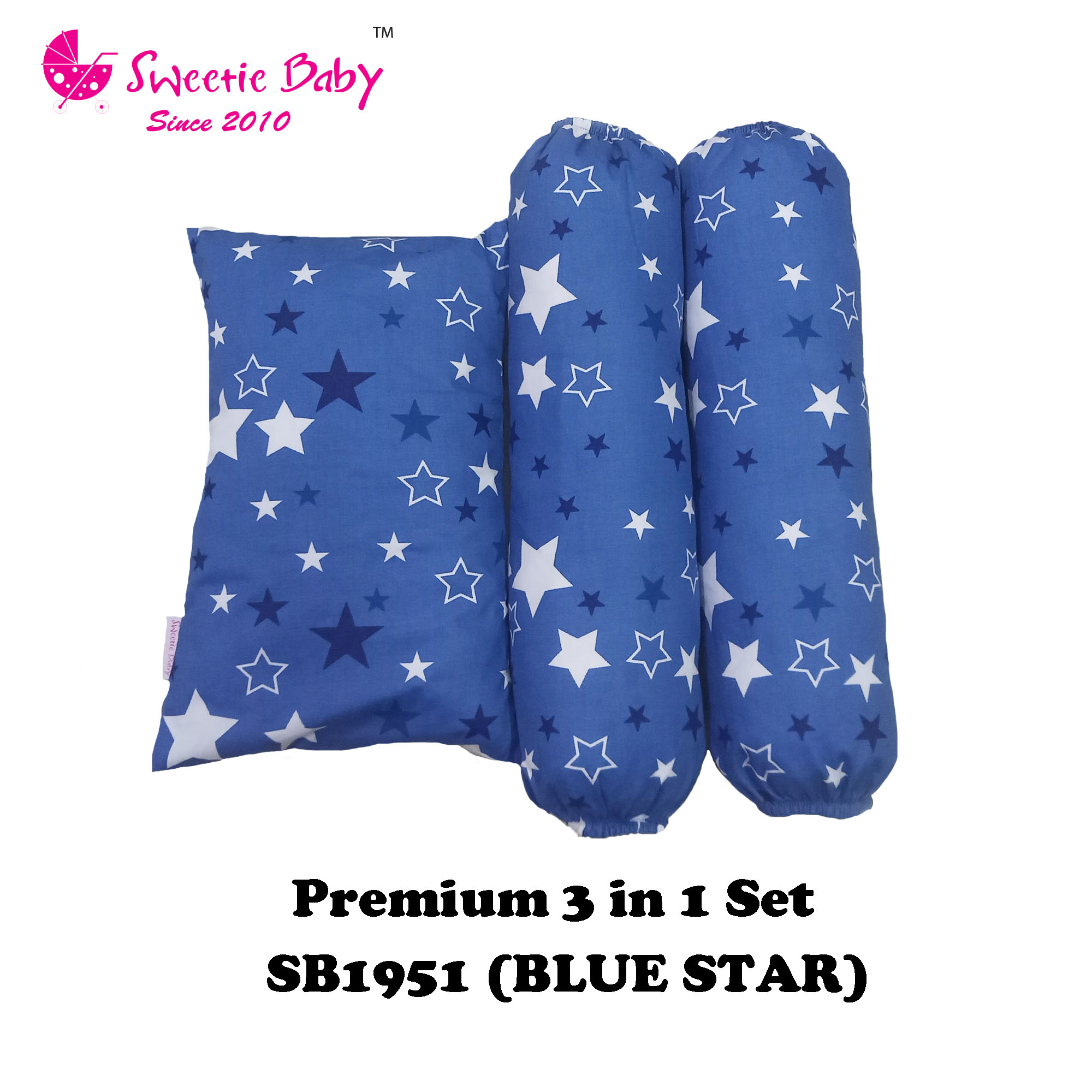 Sweetie Baby Premium 3in1 Pillow & Bolster Set (SB1951)