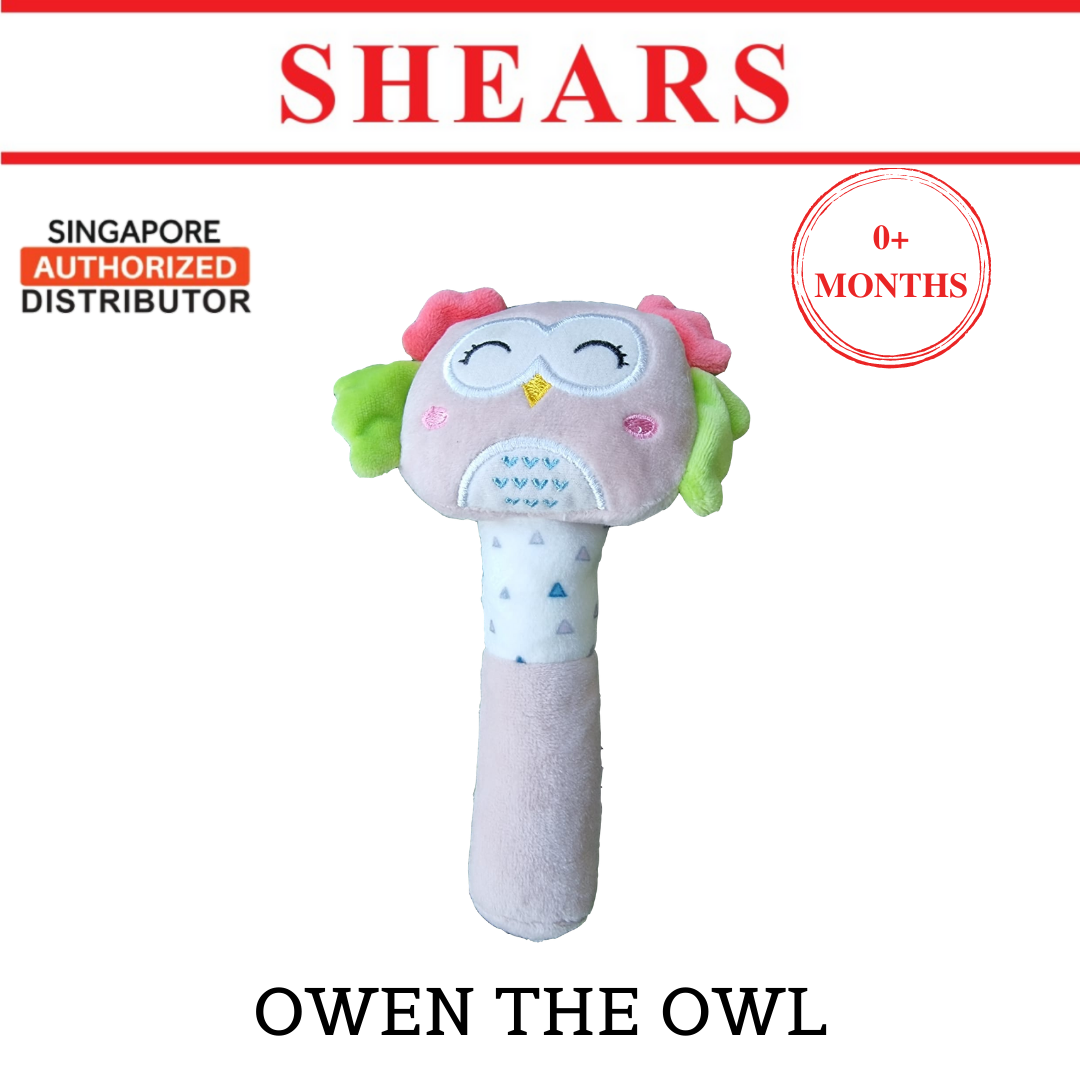 Shears Baby Soft Toy Toddler Squeaker Toy Owen the Owl