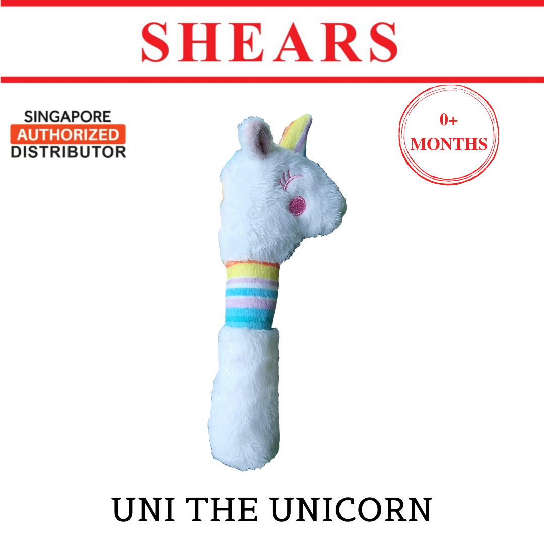 Shears Baby Soft Toy Toddler Squeaker Toy Uni the Unicorn