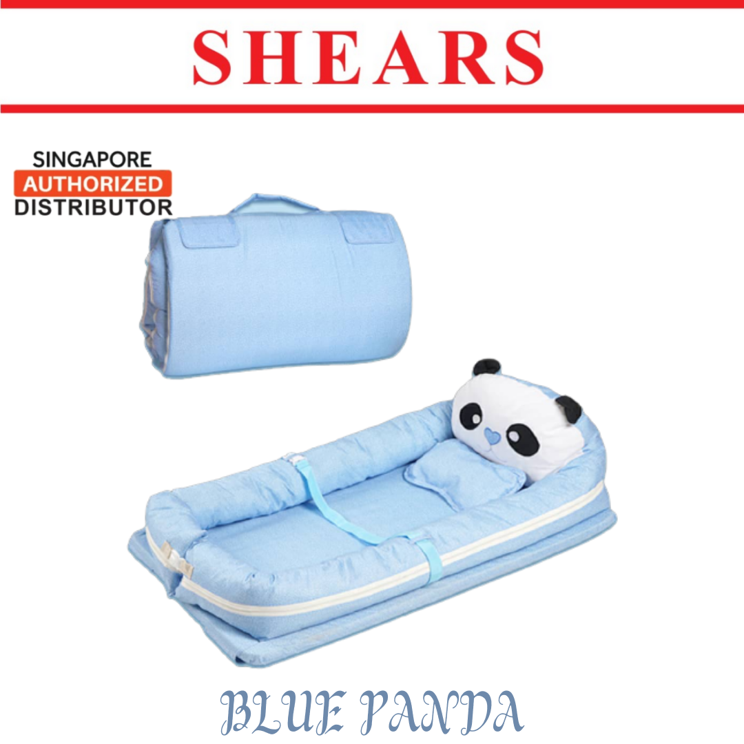 Shears Baby Bed Toddler Portable Bed Blue Panda