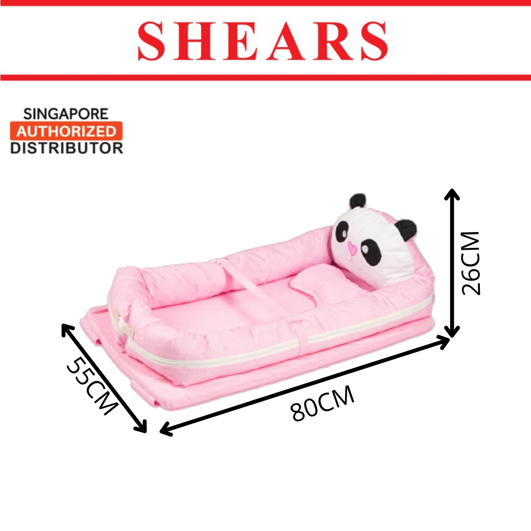 Shears Baby Bed Toddler Portable Bed Pink Panda