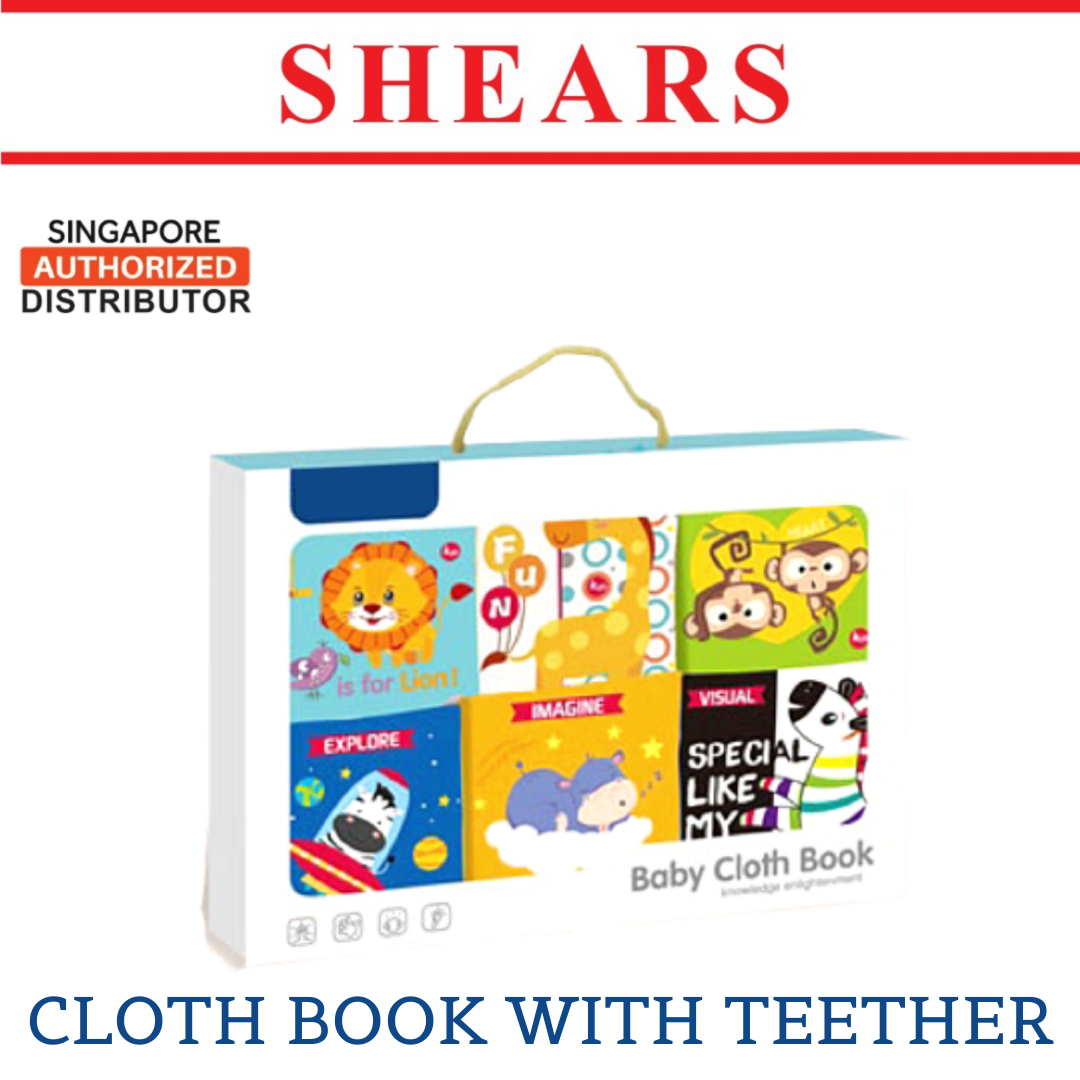 Shears Baby Cloth Book Toddler Learning Book with Teether 6 IN 1