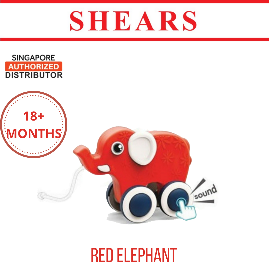 Shears Baby Pull Toy Toddler Pull Drag Toy Red Elephant