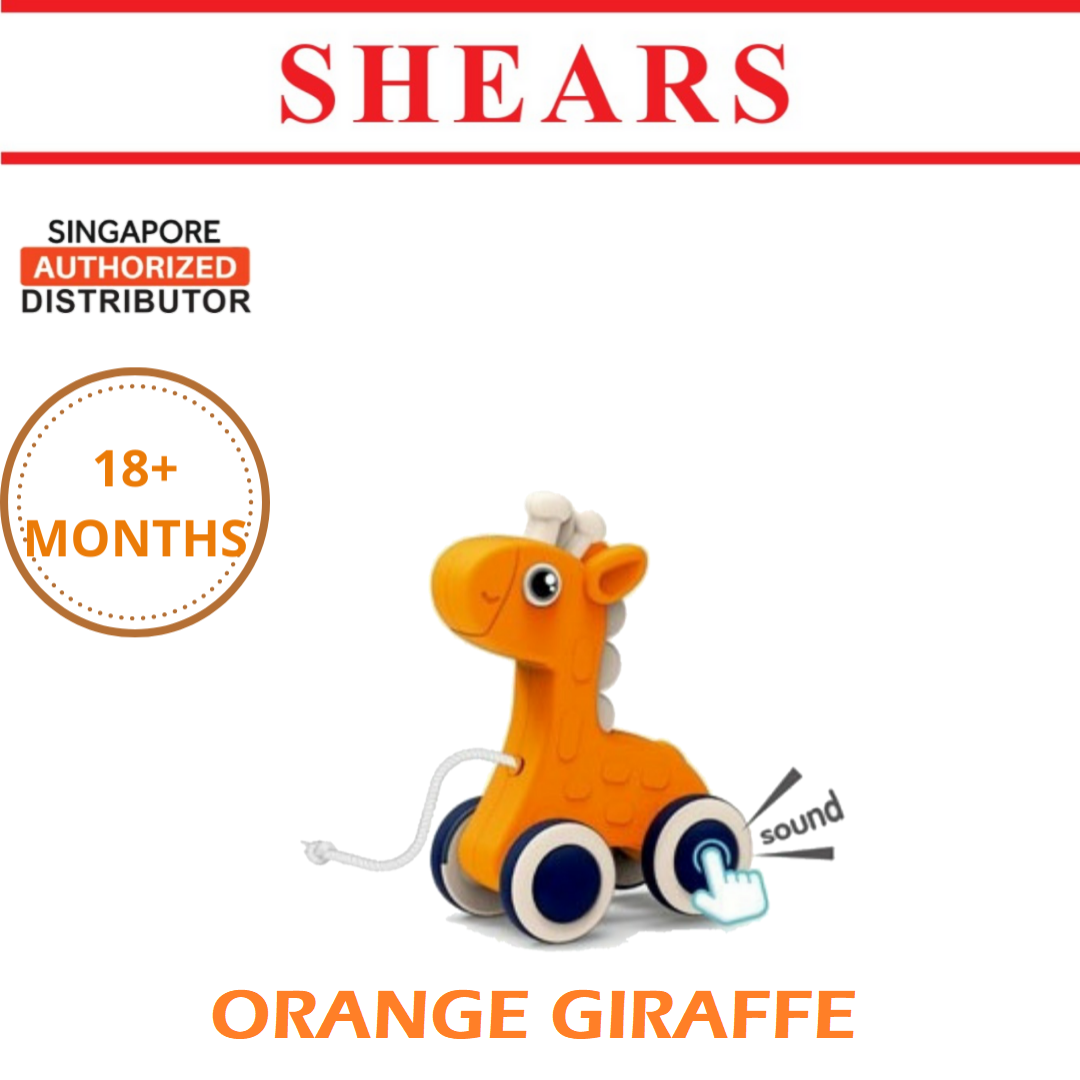 Shears Baby Pull Toy Toddler Pull Drag Toy Orange Giraffe