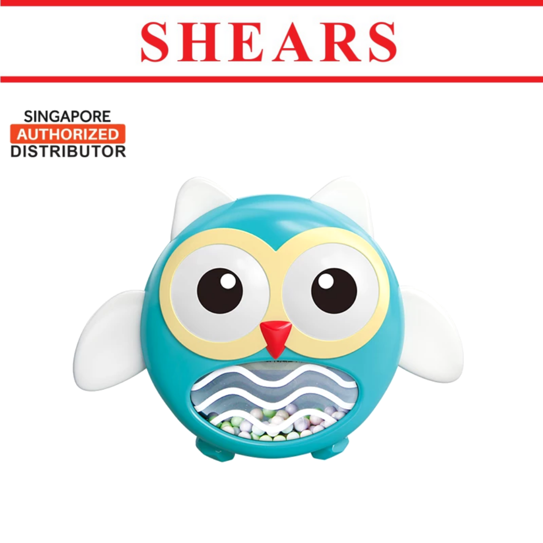 Shears Baby Soft Toy Toddler Rattle Teether Toy Bobby the Blue Owl