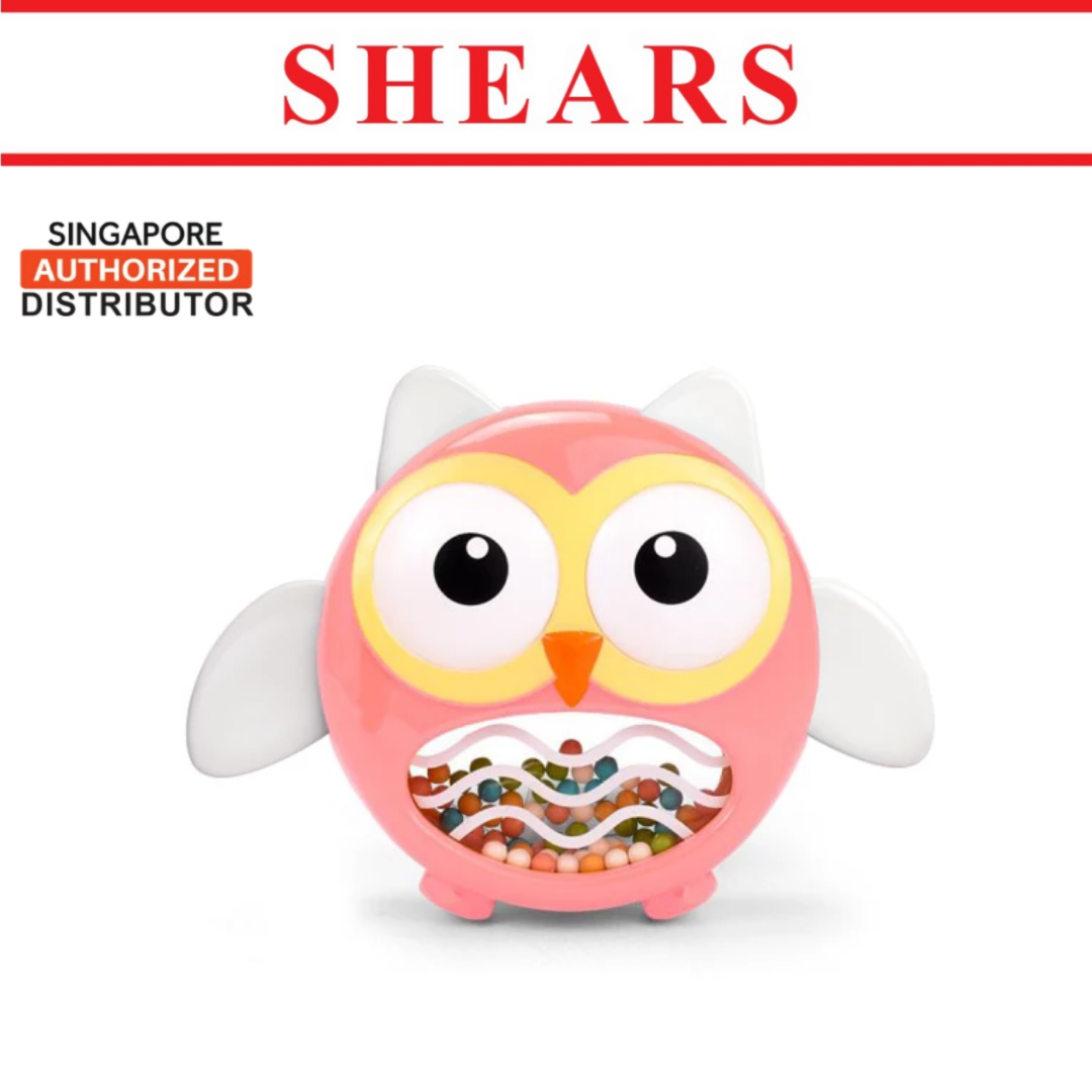 Shears Baby Soft Toy Toddler Rattle Teether Toy Penny the Pink Owl