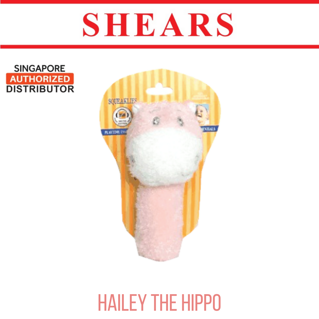 Shears Baby Soft Toy Toddler Squeaker Toy Hailey the Pink Hippo