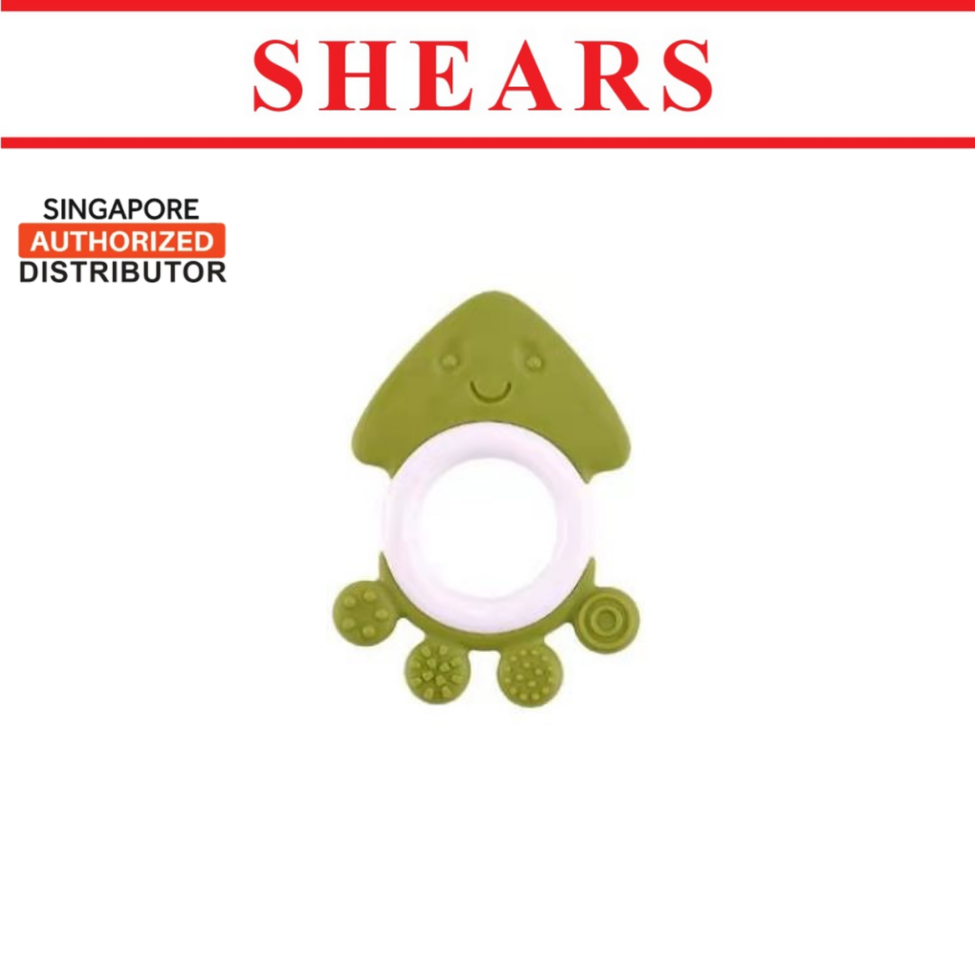 Shears Baby Soft Toy Toddler Teether Toy SQUID GREEN