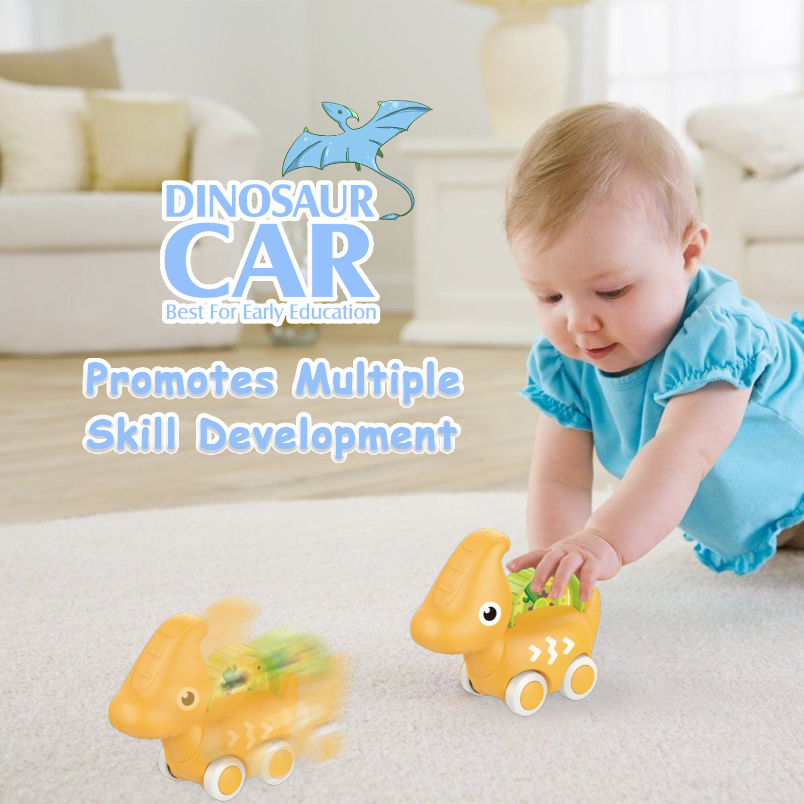 Shears Baby Toy Toddler Toy Car DINO YELLOW