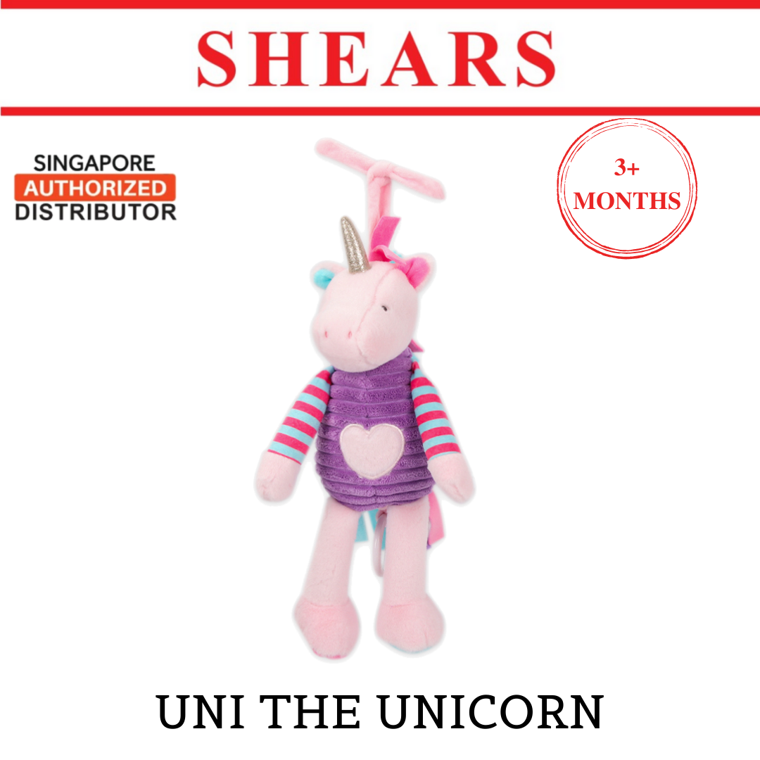Shears Baby Toy Toddler Soft Toy Musical PullString UNI THE UNICORN