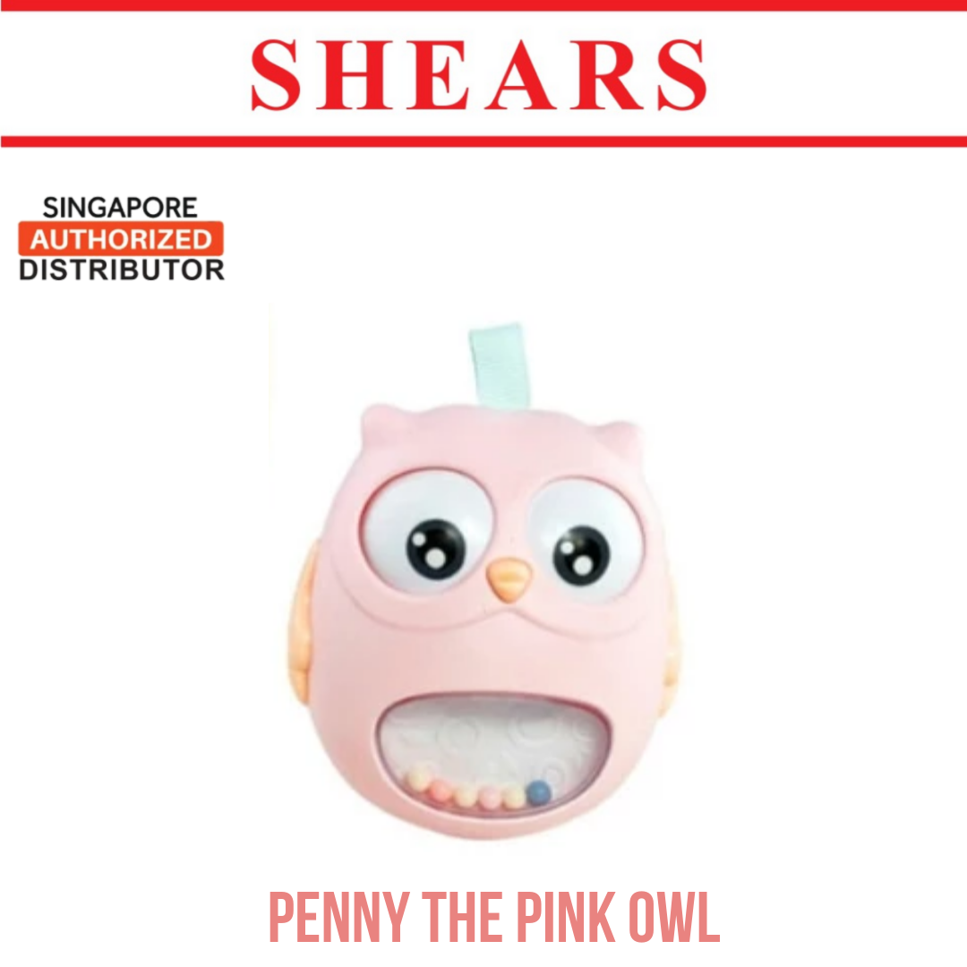 Shears Baby Hard Toy Baby Rattle Tumbler Toy Penny the Pink Owl