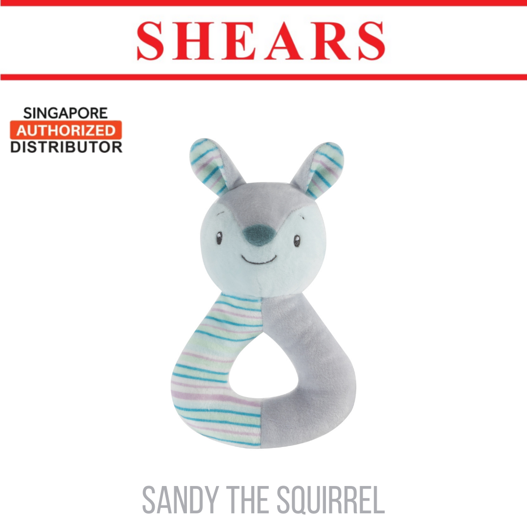 Shears Baby Toy Toddler Ring Rattle Sandy the Squirrel