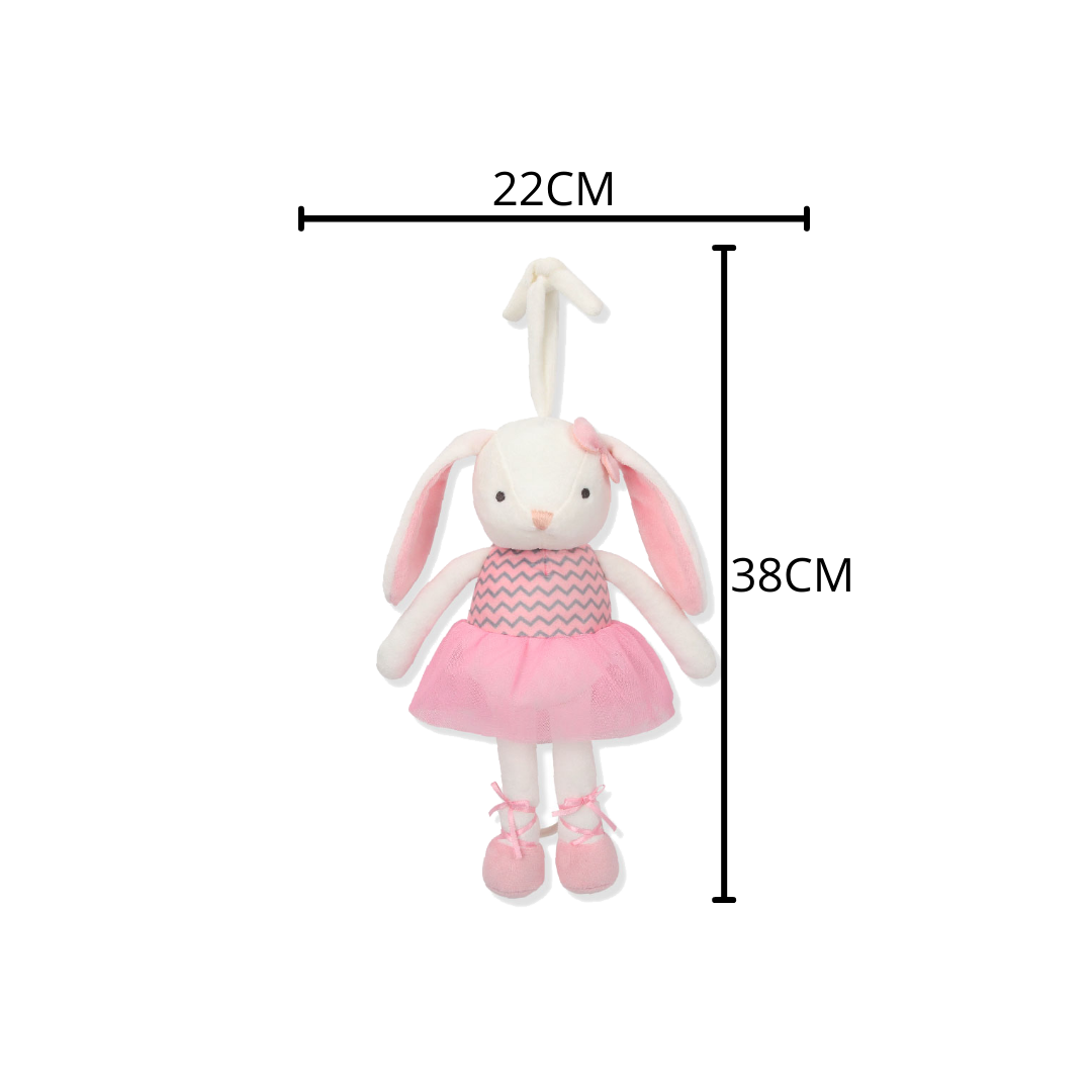 Shears Baby Toy Toddler Soft Toy Musical PullString MELODY THE RABBIT PINK