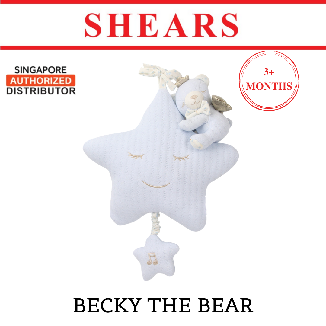 Shears Baby Toy Toddler Soft Toy Musical PullString BECKY THE STAR BEAR