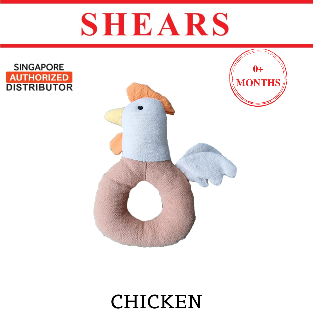 Shears Baby Toy Ring Rattle Jordan Collection Coco the Chicken