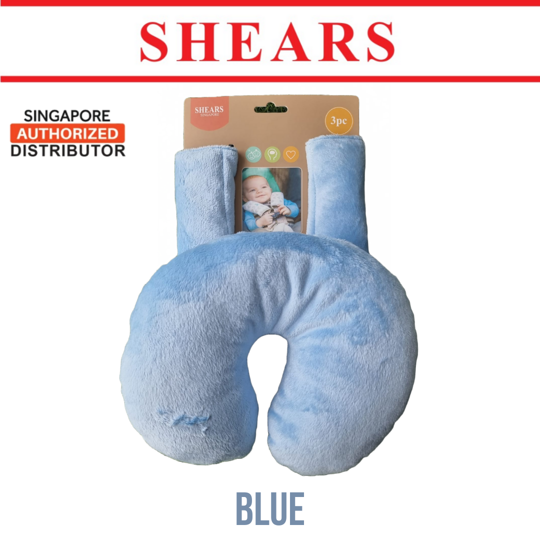 Shears Baby Pillow Toddler Neck Pillow n Seat Belt Cover BLUE