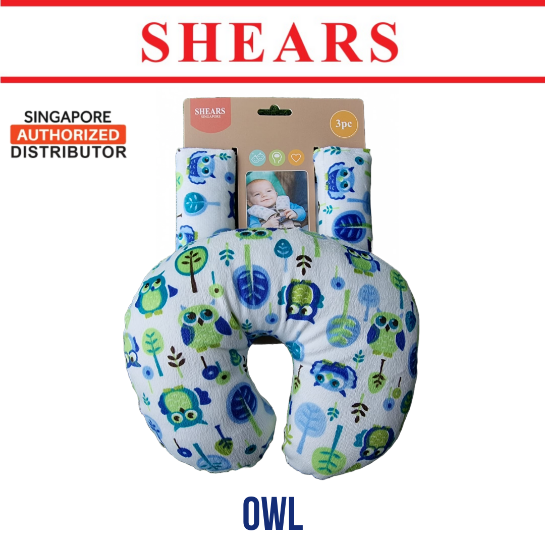 Shears Baby Pillow Toddler Neck Pillow n Seat Belt Cover OWL