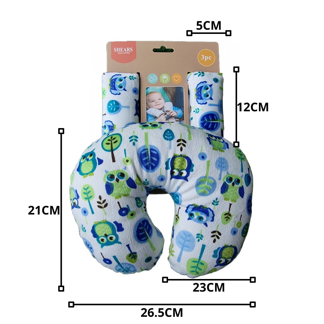 Shears Baby Pillow Toddler Neck Pillow n Seat Belt Cover OWL