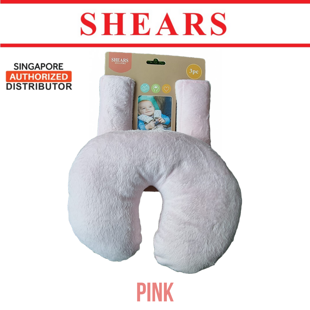 Shears Baby Pillow Toddler Neck Pillow n Seat Belt Cover PINK