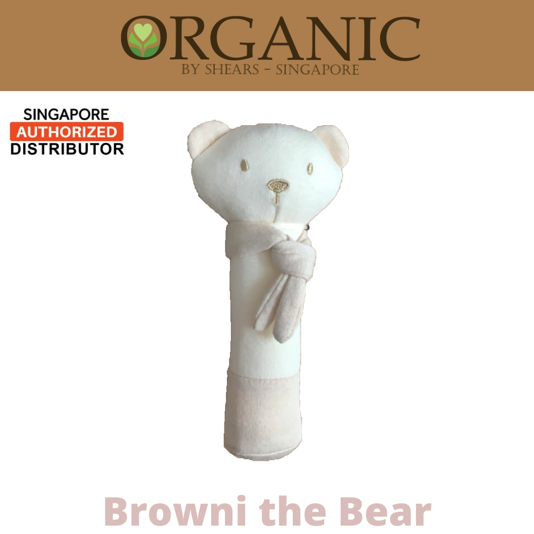 Shears Organic Baby Toy Squeaker Toy Bear