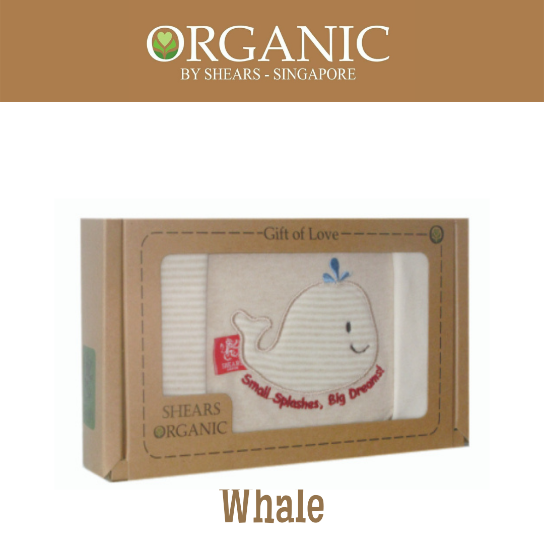 Shears Organic Baby Bibs Set Toddler Bib Set Whale (3 pcs)