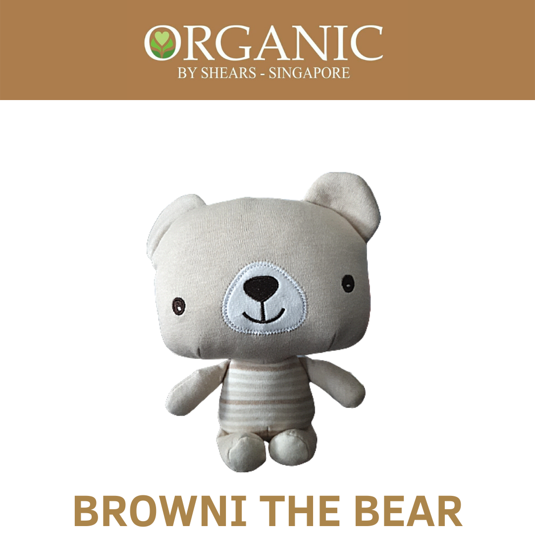 Shears Organic Bobblies Baby Toy Toddler Soft Toy BROWNI THE BEAR