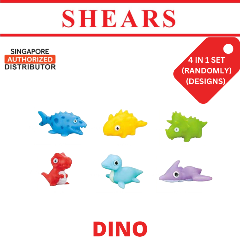 Shears Baby Toy Toddler Bath Toy 4 Pcs Rubber Dino