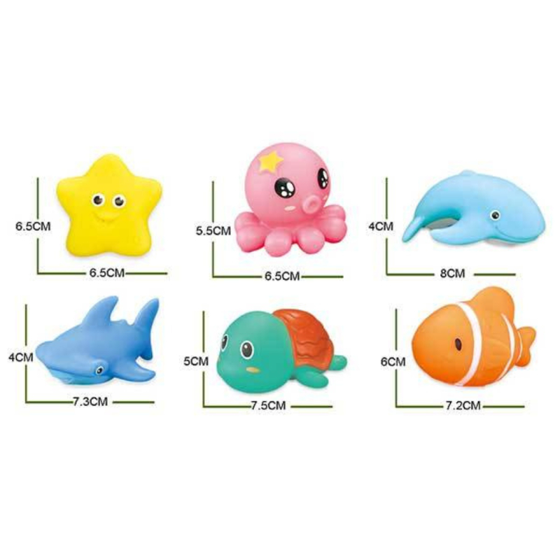 Shears Baby Toy Toddler Bath Toy 4 Pcs Rubber Sea Animal