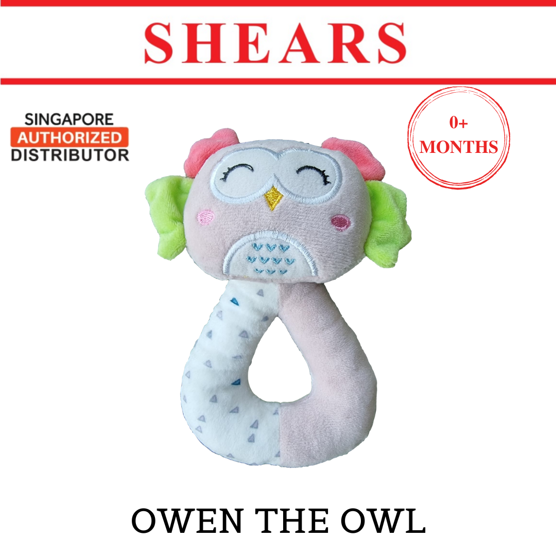 Shears Baby Toy Toddler Ring Rattle Owen the Owl