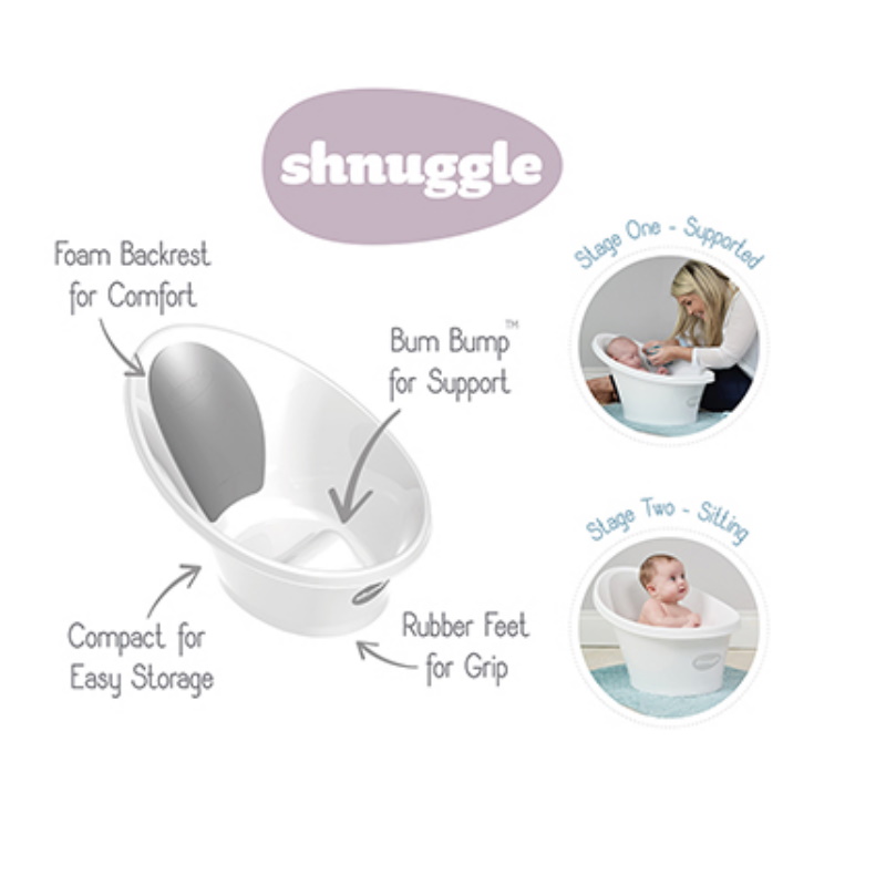Shnuggle Bath with Plug & Folding Bath Stand Bundle