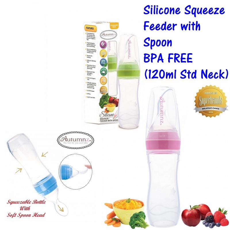 Autumnz Silicone Squeeze Feeder with Spoon 120ml (Std Neck) 