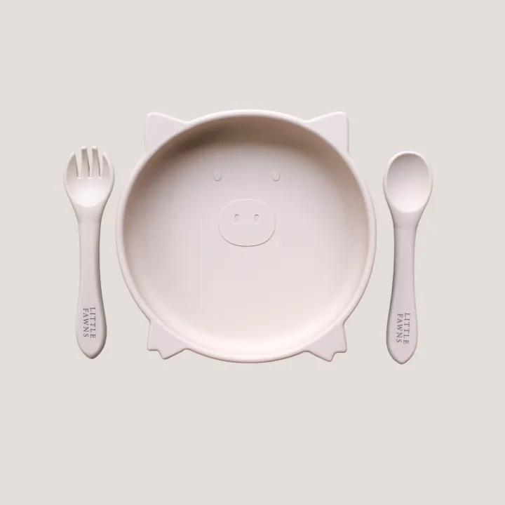 Little Fawns Silicone Suction Pig Plate