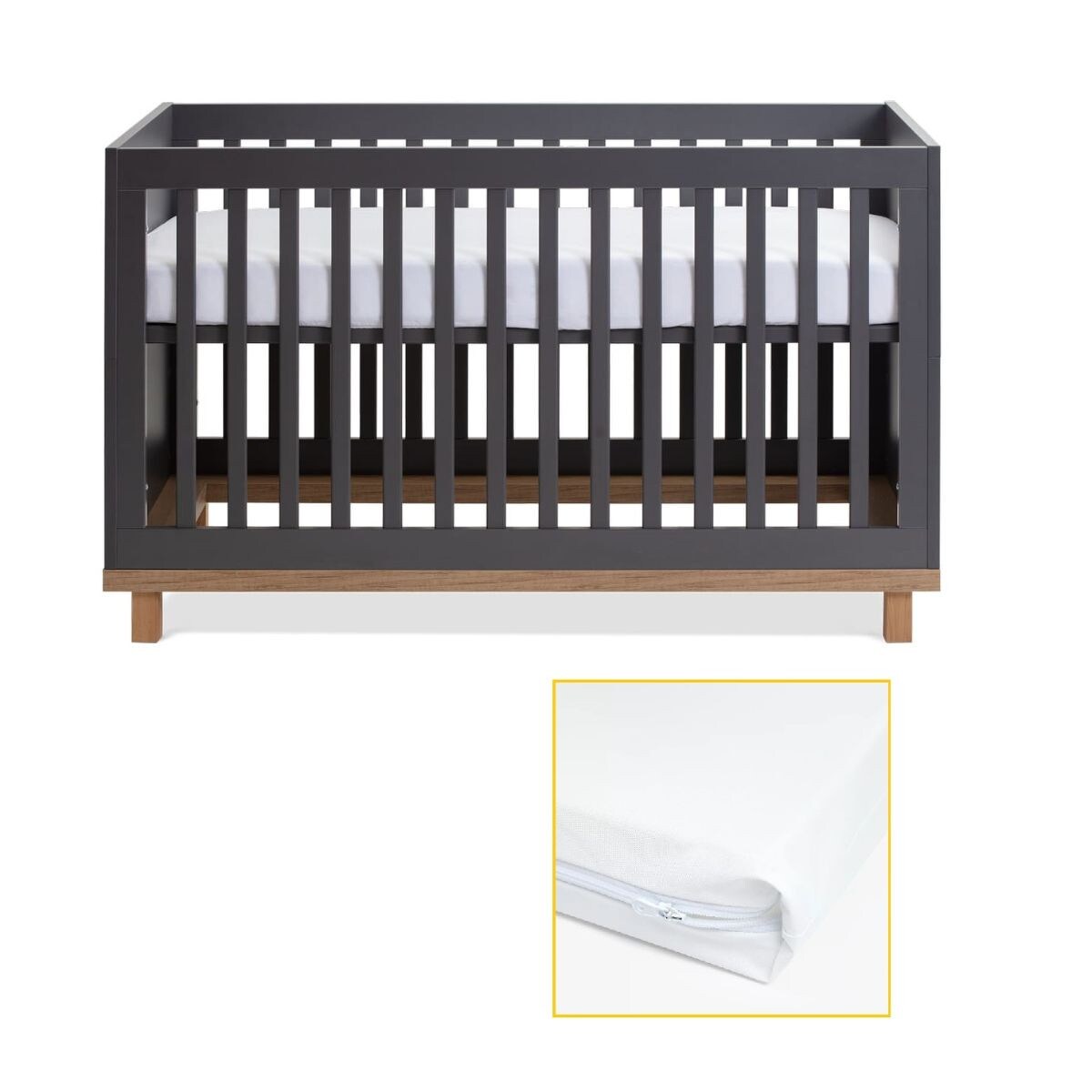 Silver Cross Hoxton Cot Bed + Clevamama Waterproof Support Cot Bed Mattress