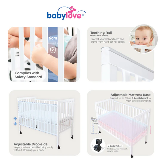 Babylove Solid Wood Baby Cot