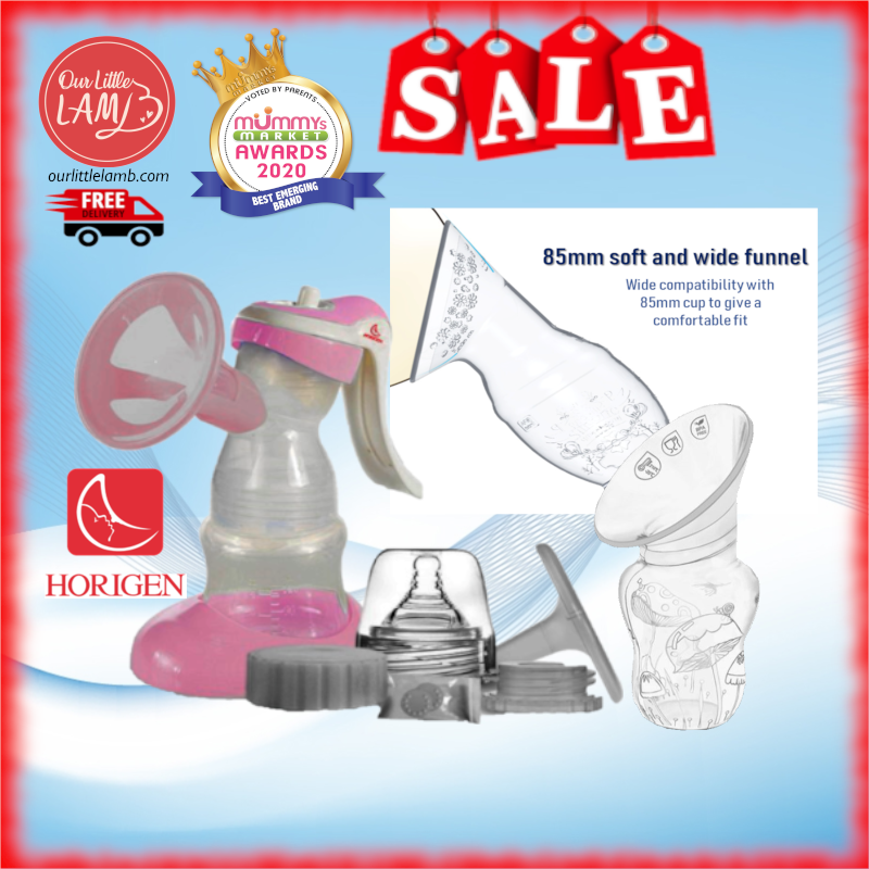 baby-fair Horigen Freeture 3D Soft Pumping Manual Pump Bundle with Silicon Milk Cup (No Suction Base)