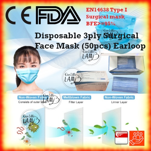 baby-fair Our Little Lamb FDA CE EN14683 Type 1 Disposable 3 ply surgical mask 